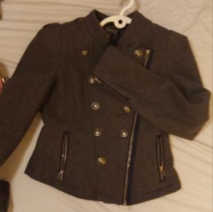 Wool blend bomber coat